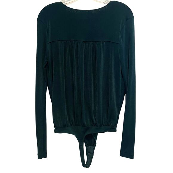 Intimately Free People Turnt Bodysuit Top Womens Medium Pine Green Faux Wrap - Picture 5 of 10